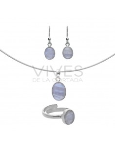 Chalcedony Oval Set in...