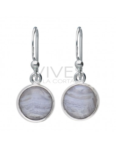 Chalcedony Circle Set in Sterling...