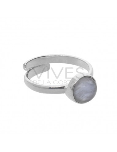 Chalcedony Circle Set in Sterling...