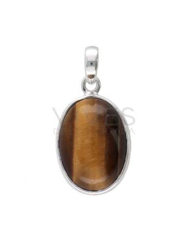 Tiger Eye Oval Set in Sterling Silver...