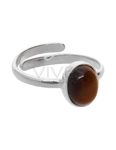 Tiger Eye Oval Set in Sterling Silver...