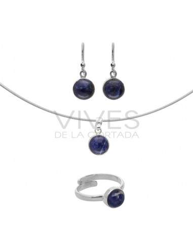 Argent Sterling 925 Sodalite Circle Set