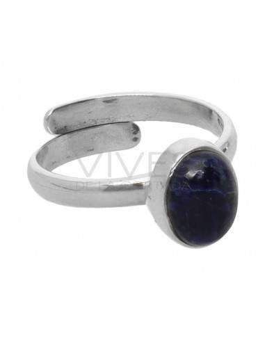 Sodalite Oval Set in Sterling Silver 925