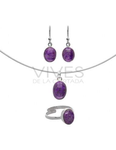 Sugilite Oval Set in Sterling Silver 925