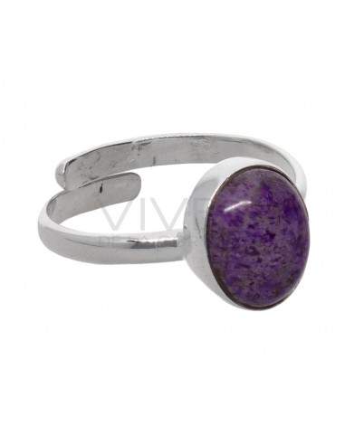 Sugilite ovale en argent 925
