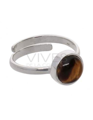 925 Sterling Silver Tiger Eye Circle Set