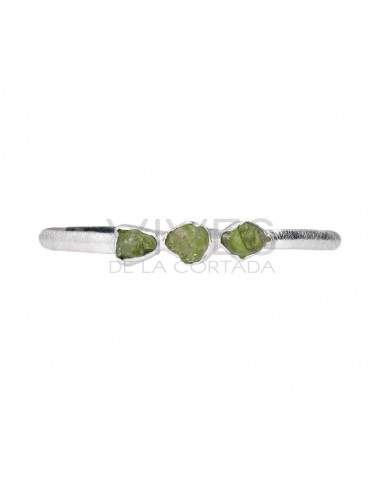 Rough Peridot Bracelet in 925...