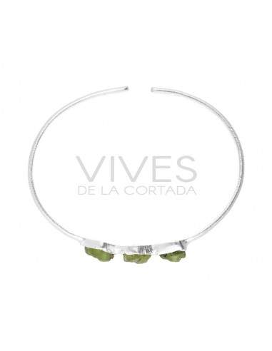 Rough Peridot Bracelet in 925...