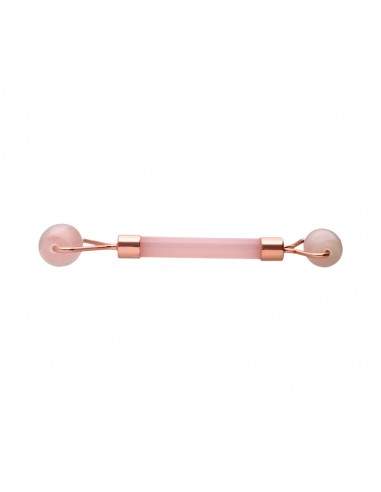 Rose Quartz Massager with Double Roller