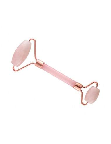 Rose Quartz Massager with Double Roller