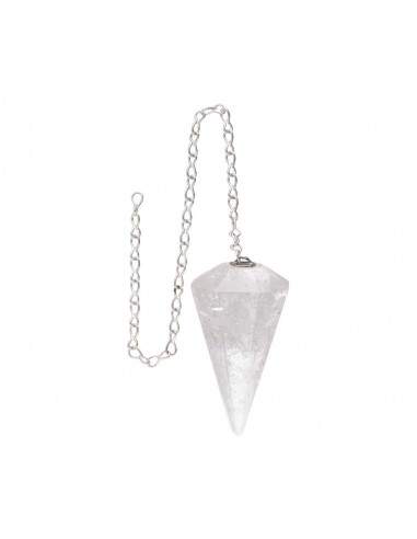 White Quartz Faceted Pendulum (FAC43)