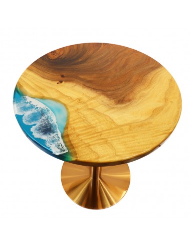 Small Circular Oak and Resin Table...