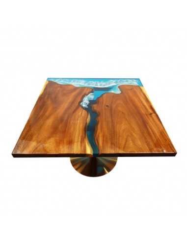 Resin and Oak Square Table (Mesa7)