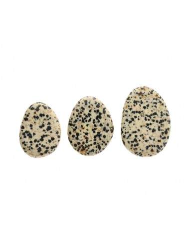 Jaspe dalmatien plat plaqué rhodium