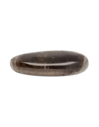 Flat Smoky Quartz Rhodium Plated