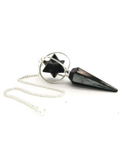 Pendule en shungite avec Merkaba