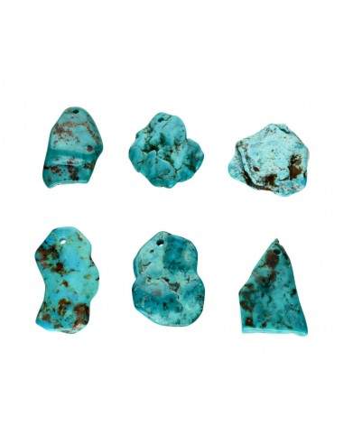 Pendentif Turquoise naturelle percée...