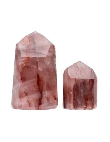 Quartz rouge hématoïde pointes polies