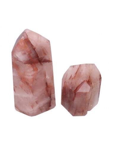 Quartz rouge hématoïde pointes polies