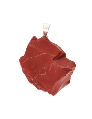Rough Red Jasper Pendant in Silver...