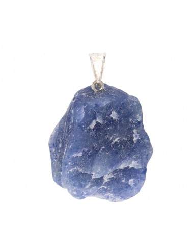 Silver Plated Blue Quartz Rough Pendants