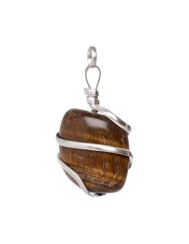 Tiger Eye Pendant with Silver Plated...