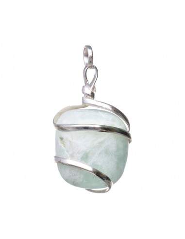 Amazonite Pendant with Silver Plated...