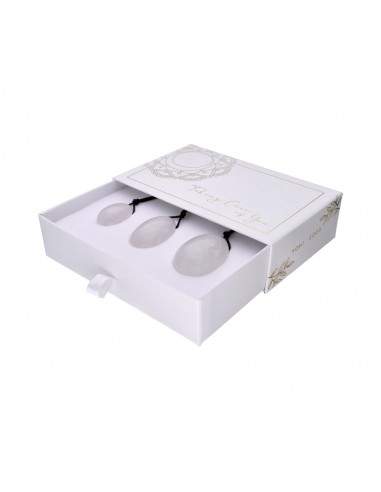 Pack Quartz Yoni Ovos Branco com Furo