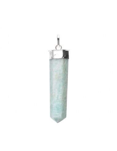 Silver Plated Amazonite Point Pendant