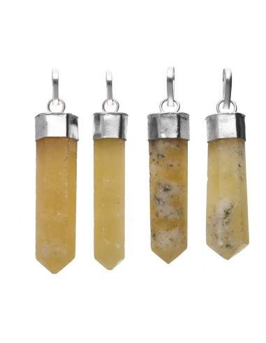 Silver Plated Yellow Aragonite Point...