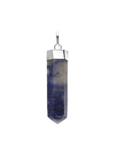 Silver Plated Sodalite Point Pendant