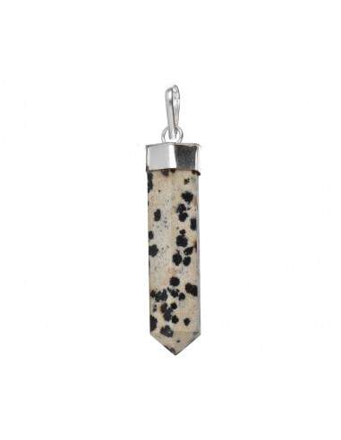 Pendentif en Jaspe dalmatien plaqué...