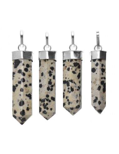 Pendentif en Jaspe dalmatien plaqué...