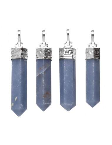Silver Plated Angelite Point Pendant
