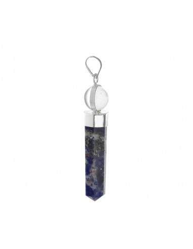 Pendentif Sodalite avec sphère de quartz