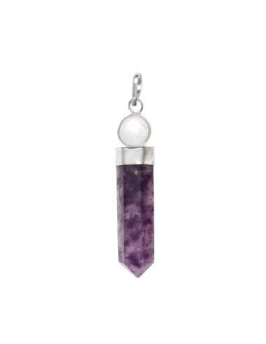 Lepidolite Mica Point with Quartz...