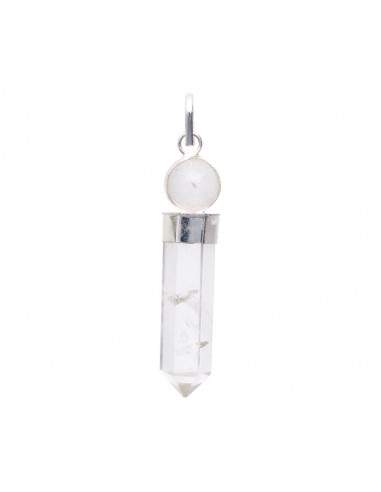 Pendentif Quartz Point avec Sphère de...