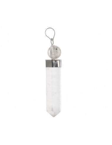 Pendentif Sélénite avec sphère de quartz