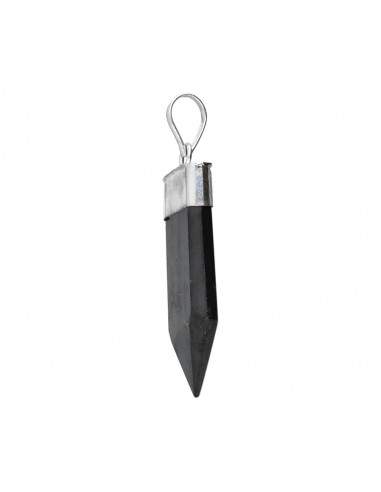 Pendentif Shungit Om plaqué argent