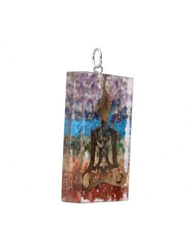 Chakras Rectangle Resin Pendant