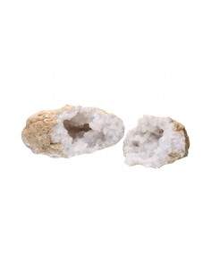 Grande geode de quartzo branco