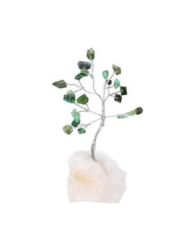 Mini arbre d'émeraude avec quartz brut