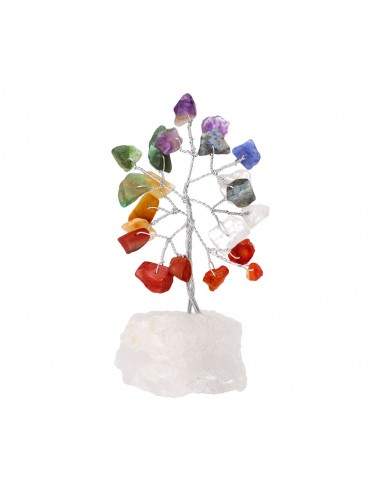 Mini arbre à chakras avec quartz brut