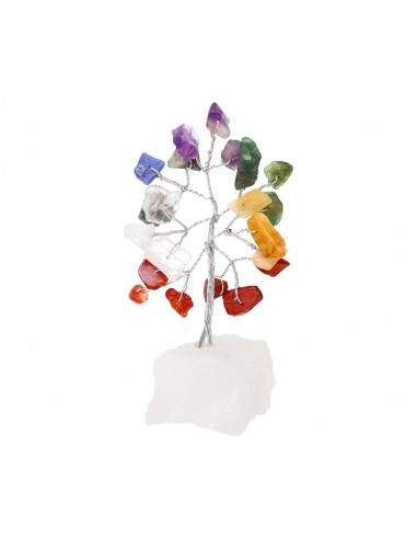 Mini arbre à chakras avec quartz brut