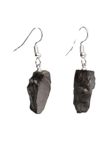Brincos de shungite com banho de prata