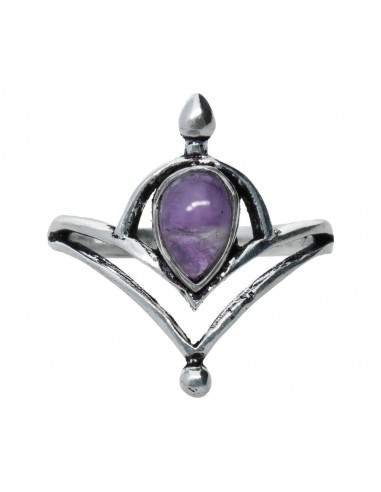 Silver Plated Ring with Mineral -A79-