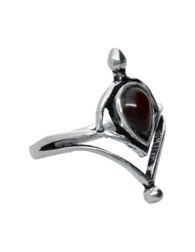 Silver Plated Ring with Mineral -A79-
