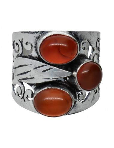 Silver Plated Ring with Mineral -A68-