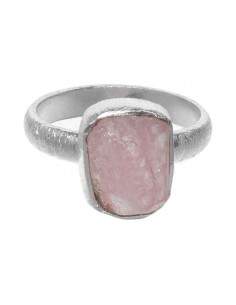 Rough Morganite Ring in 925... 2