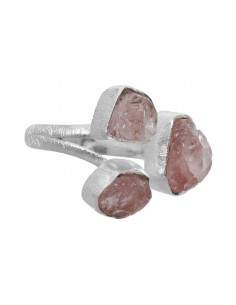 Triple Rough Morganite Ring...